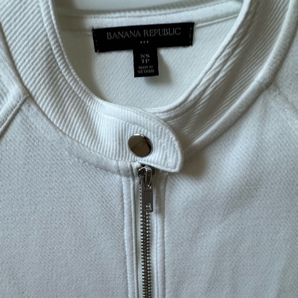 Banana Republic White biker sweater jacket xs - Picture 3 of 4